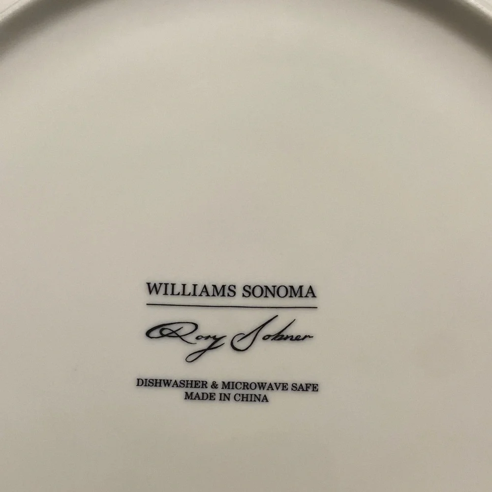 Williams Sonoma Rory Dobner Ink-Illustrated Schnauzer Dog Plate w/Sunglasses NEW